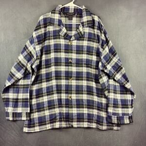State O Maine Flannel Plaid Sleepwear Shirt Women’s 1XL Button Down 100% Cotton